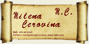 Milena Cerovina vizit kartica
